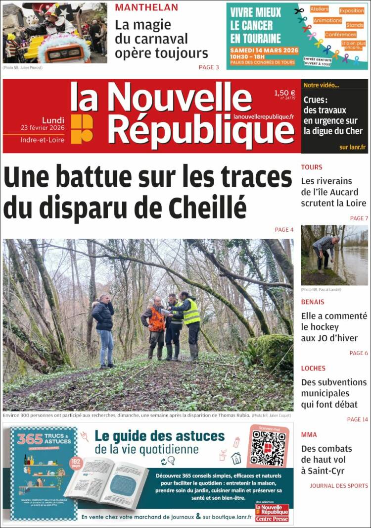Portada de La Nouvelle Republique (Francia)