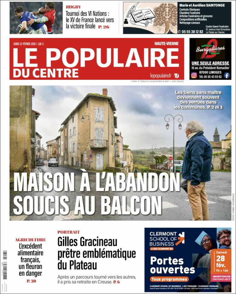 Portada de Le Populaire du Centre (Francia)