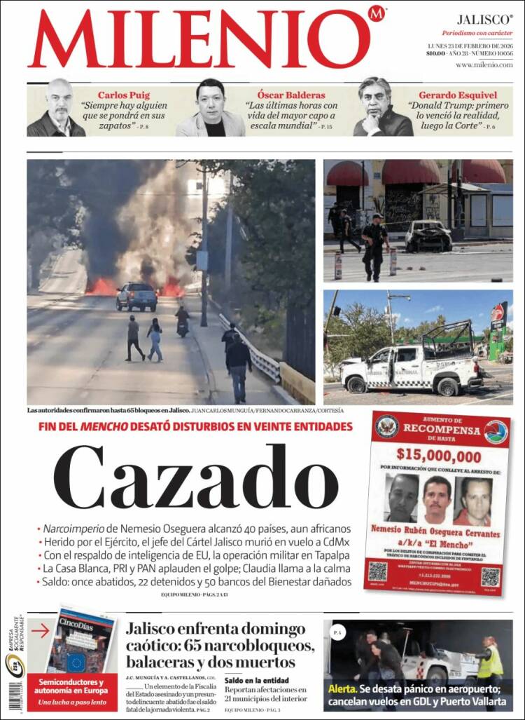 Portada de Milenio - Jalisco (M&eacute;xico)