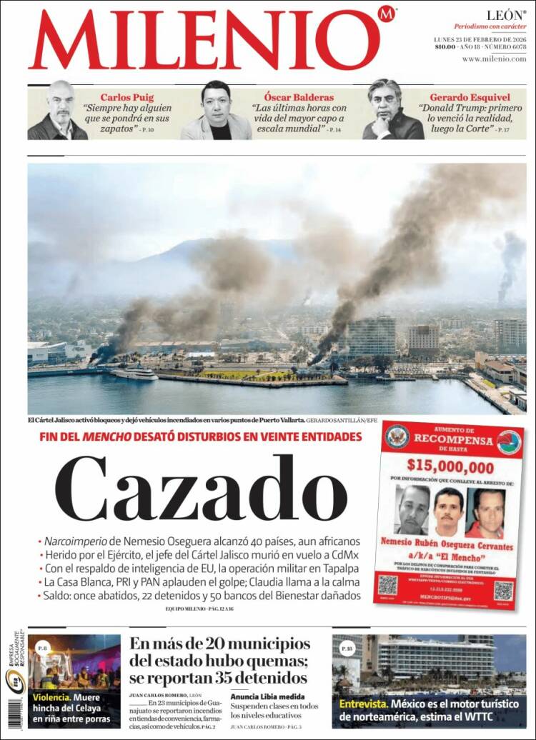Portada de Milenio de León (M&eacute;xico)