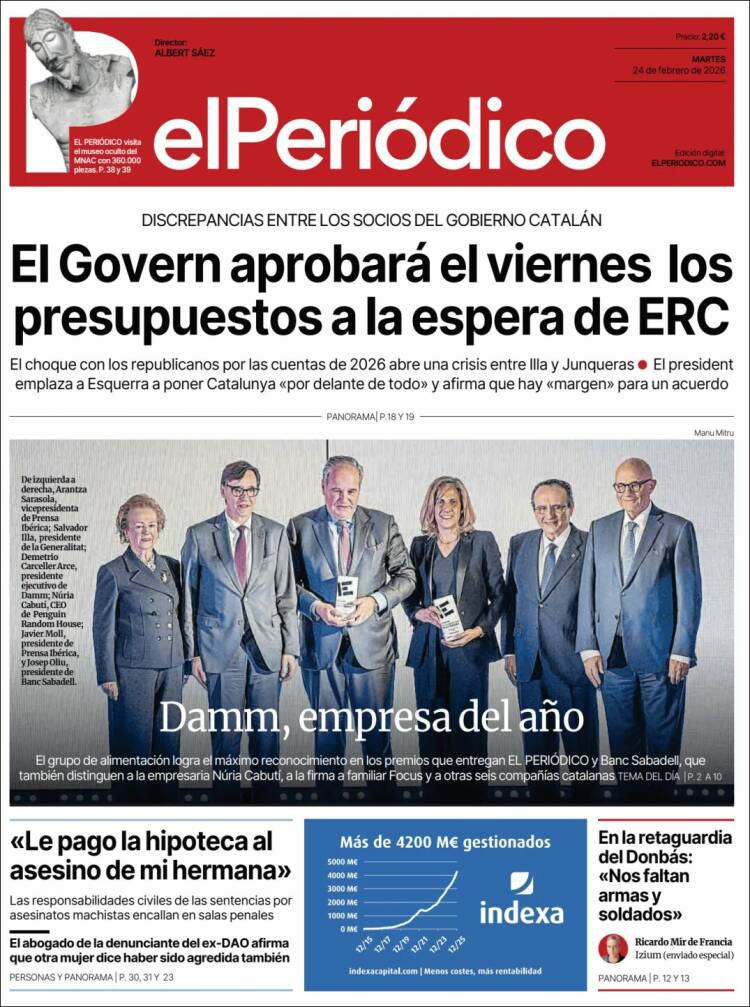 Portada d'El Periódico (Espanya)