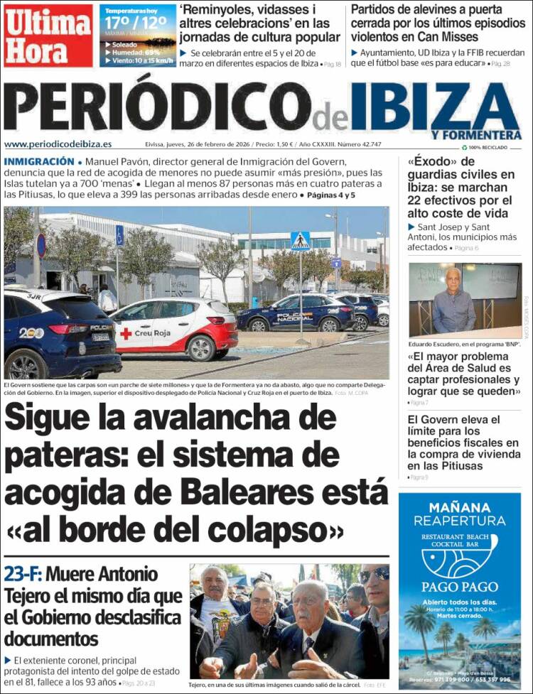 Portada de Periódico de Ibiza (Espa&ntilde;a)