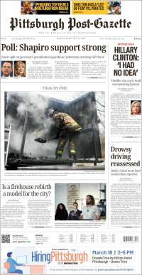 Portada de Pittsburgh Post-Gazette (USA)