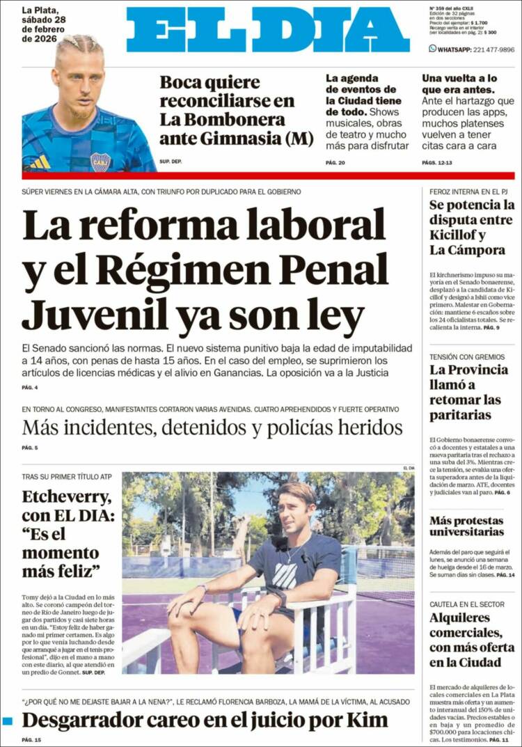 Portada de El Día de la Plata (Argentina)