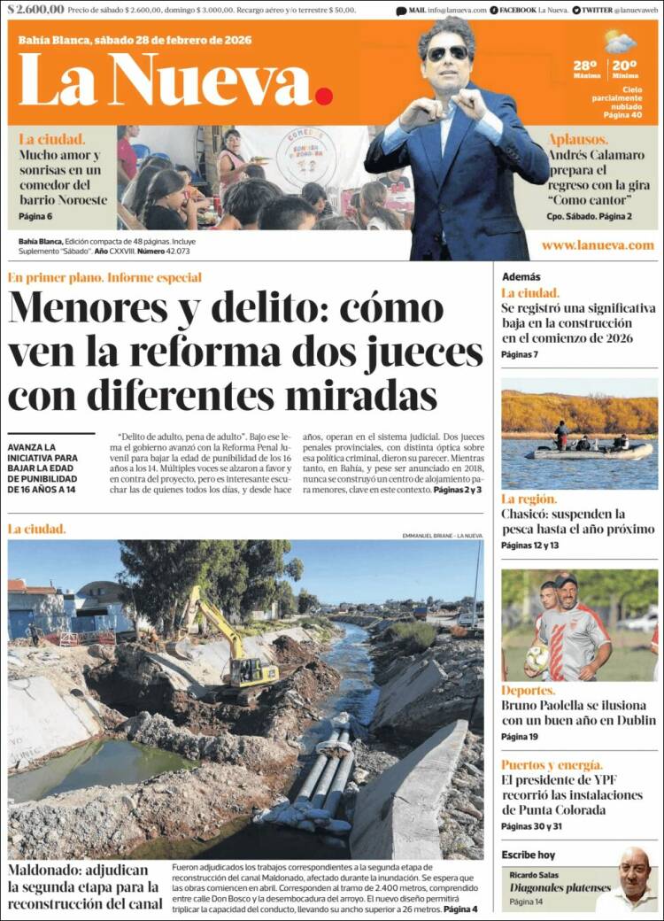 Portada de La Nueva Provincia (Argentina)