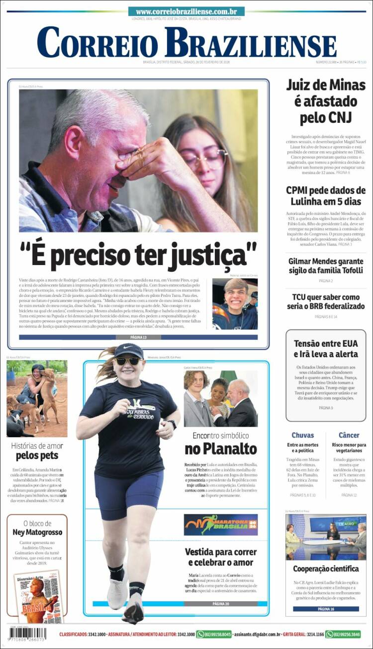 Portada de Correio Braziliense (Brasil)