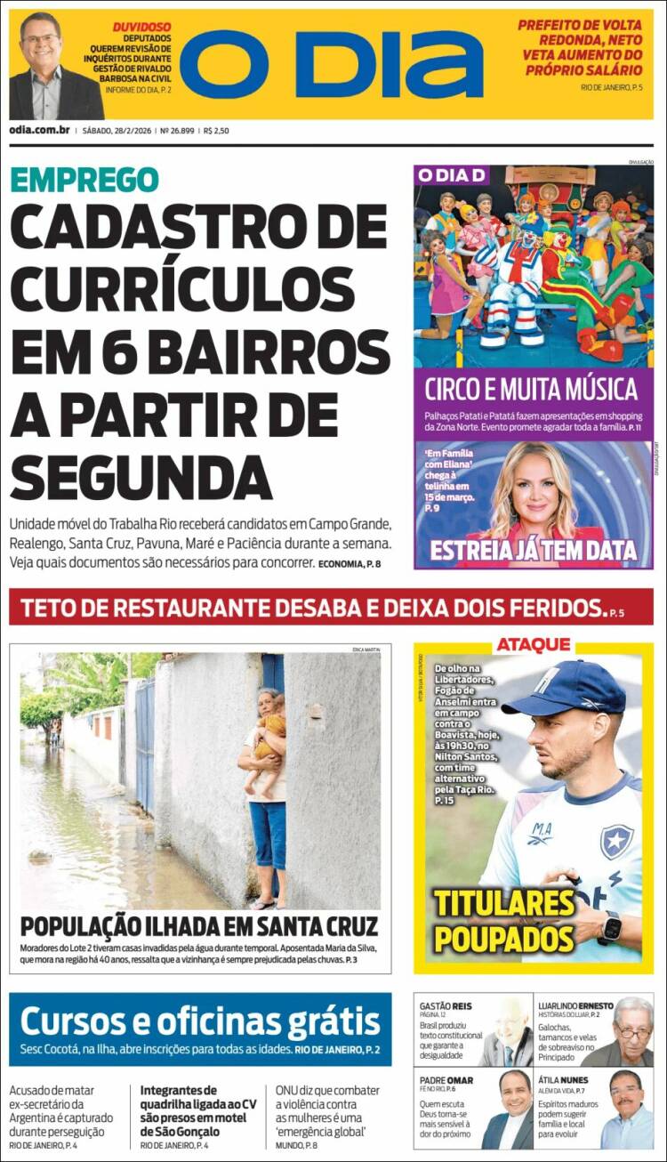 Portada de O Dia (Brasil)