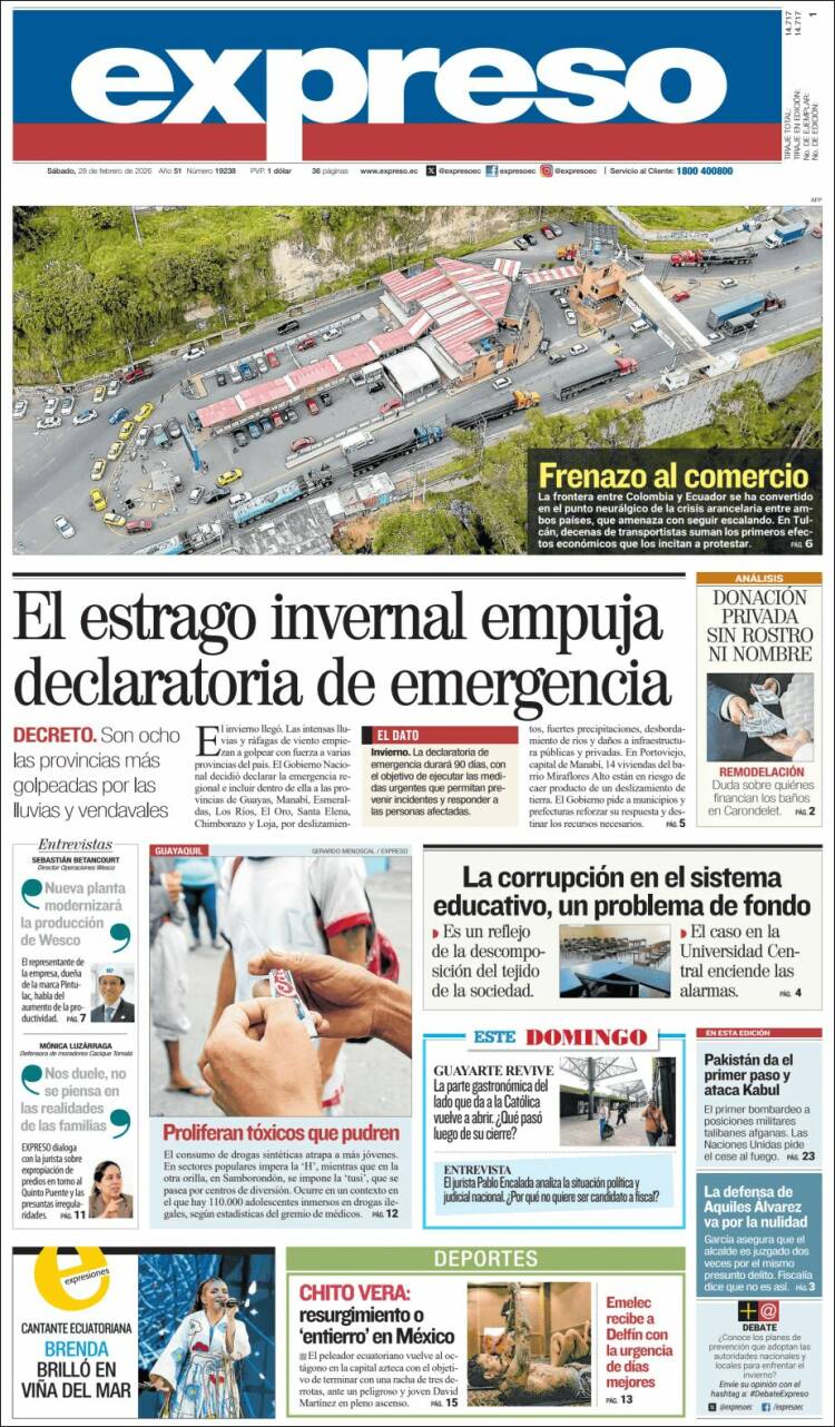 Portada de Expreso (Ecuador)