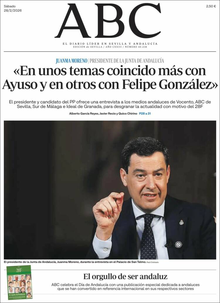 Portada de ABC - Sevilla (Espa&ntilde;a)
