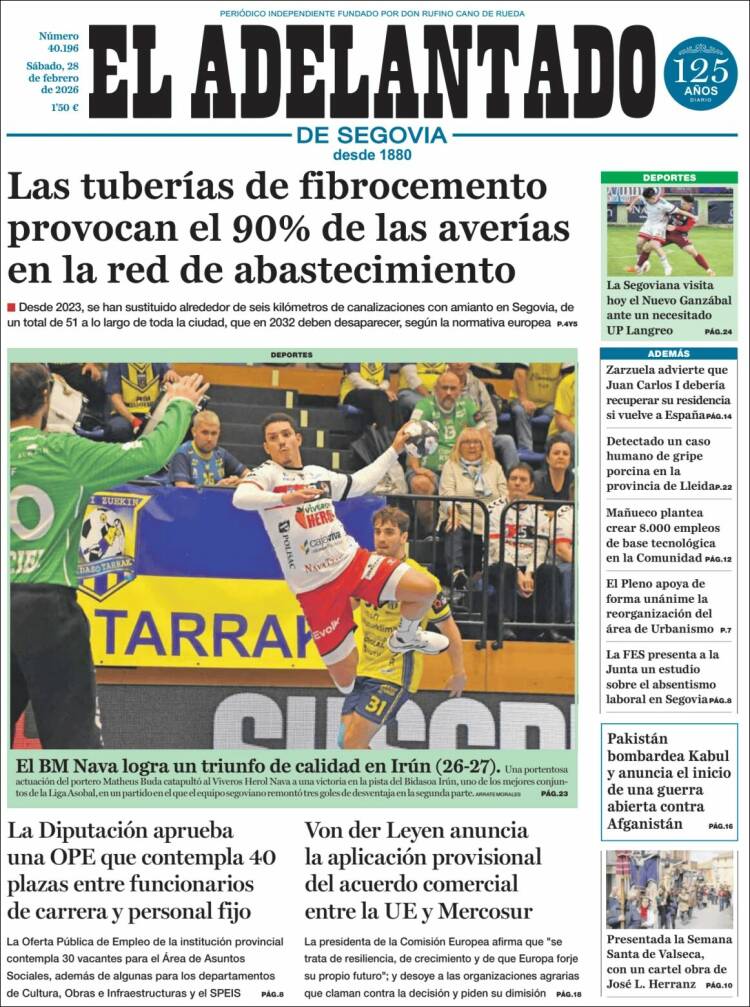 Portada de El Adelantado de Segovia (Espa&ntilde;a)