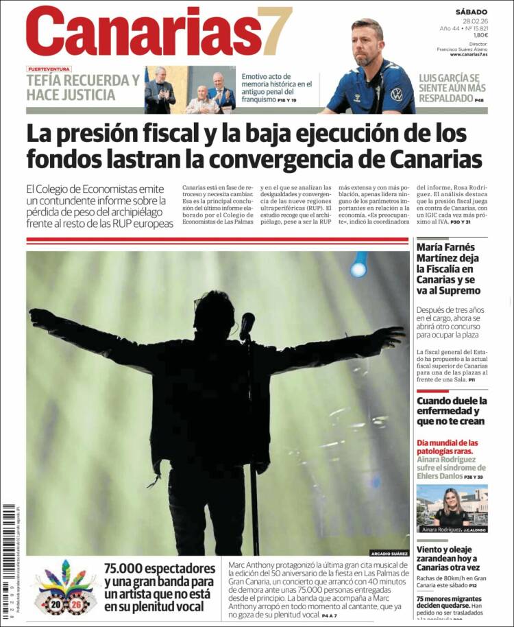 Portada de Canarias 7 (Espa&ntilde;a)