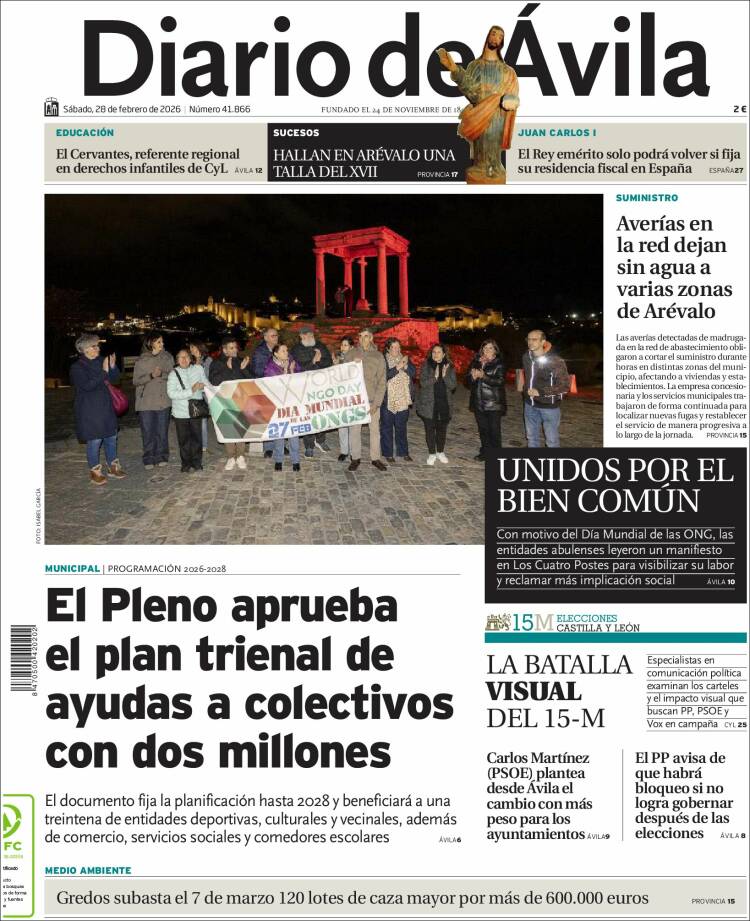 Portada de Diario de Ávila (Espa&ntilde;a)