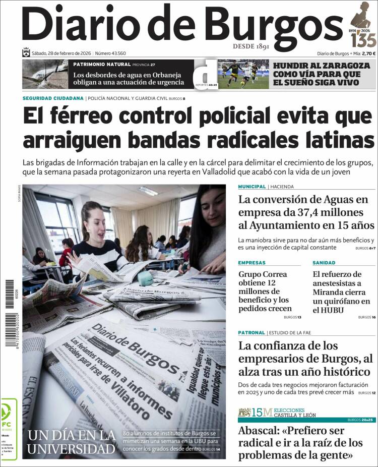 Portada de Diario de Burgos (Espa&ntilde;a)