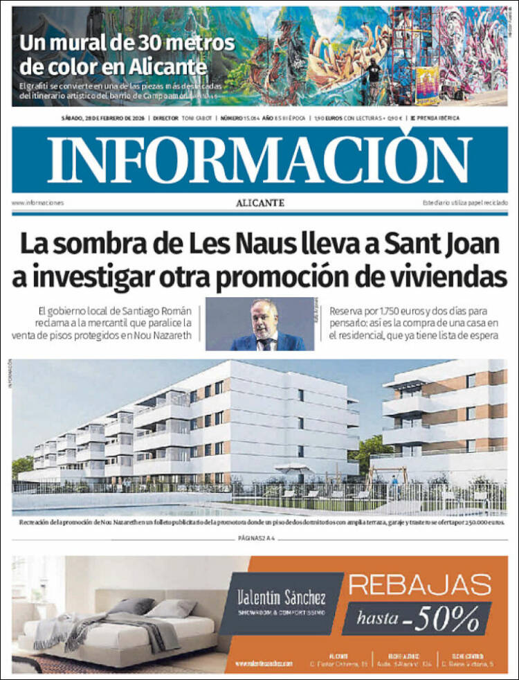Portada de Diario Información (Espa&ntilde;a)