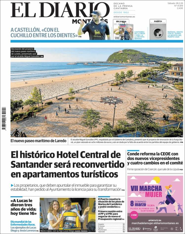 Portada de El Diario Montañés (Espa&ntilde;a)