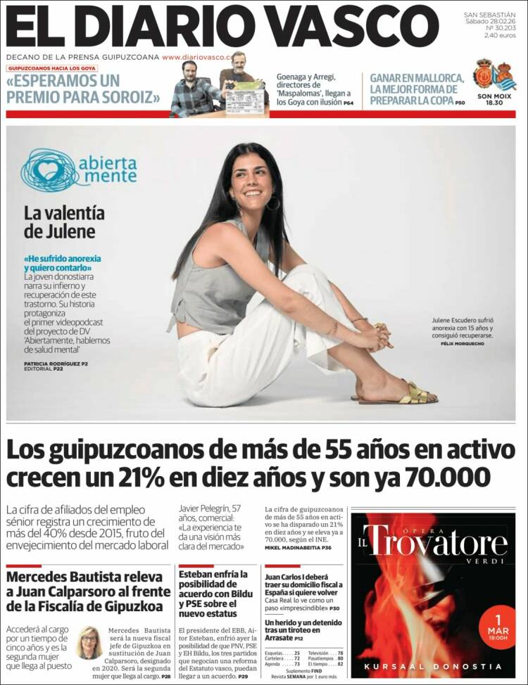Portada de Diario Vasco (Espa&ntilde;a)