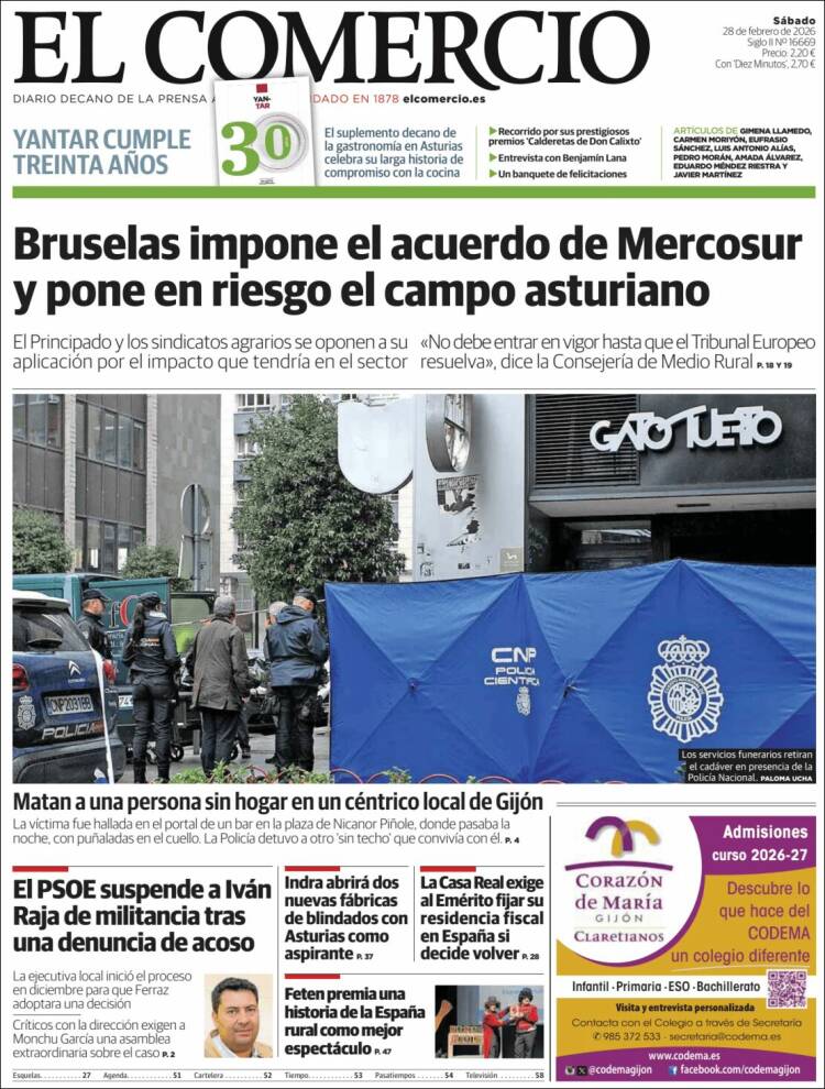 Portada de El Comercio - Gijón (Espa&ntilde;a)