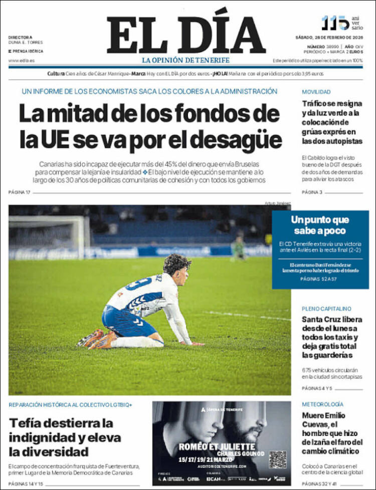 Portada de El Día (Espa&ntilde;a)
