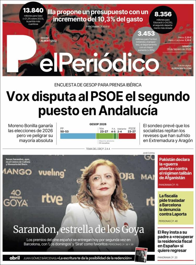Portada de El Periódico (Espa&ntilde;a)