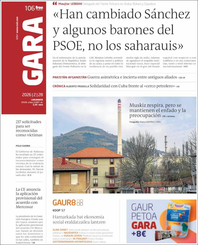 Portada de Gara (Espa&ntilde;a)