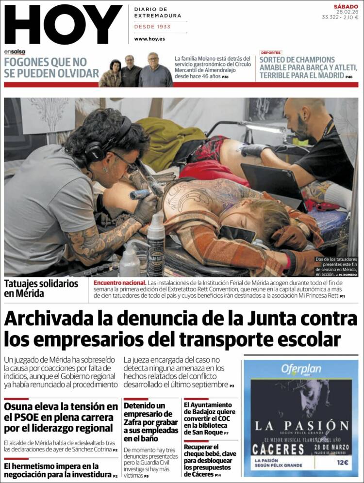 Portada de Hoy - Caceres (Espa&ntilde;a)