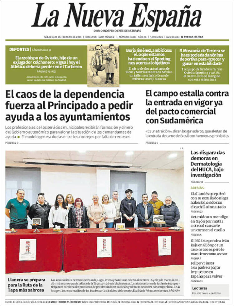 Portada de La Nueva España (Espa&ntilde;a)