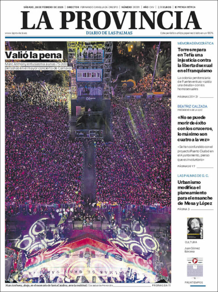 Portada de La Provincia (Espa&ntilde;a)