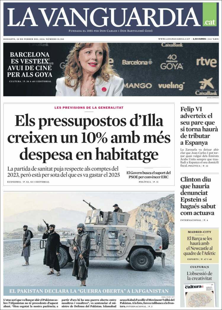 Portada de La Vanguardia (Espa&ntilde;a)