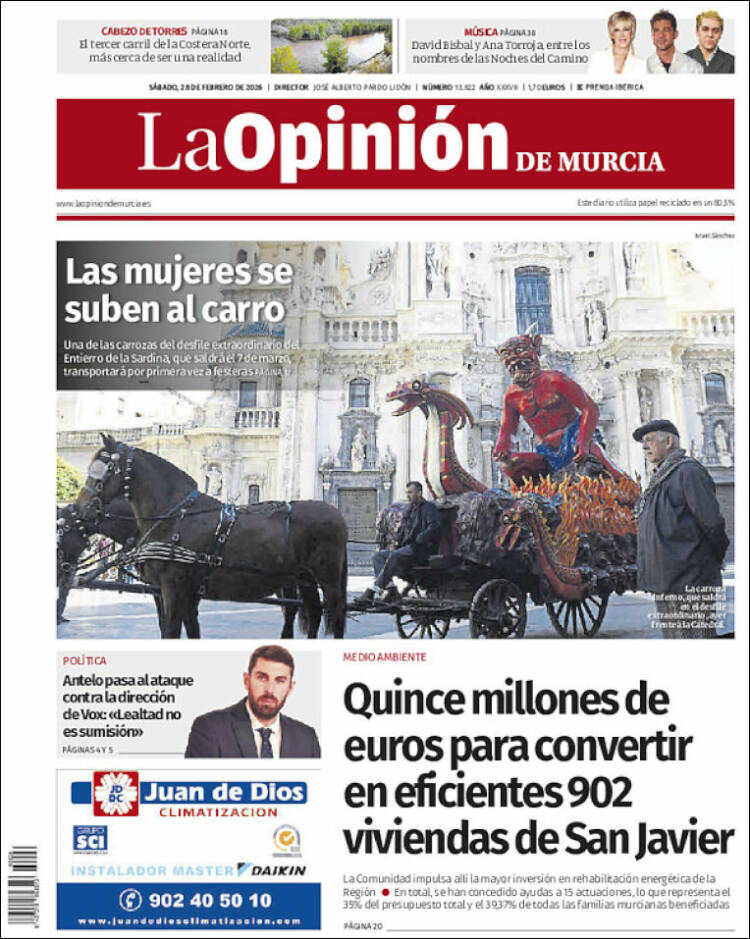 Portada de La Opinión de Murcia (Espa&ntilde;a)