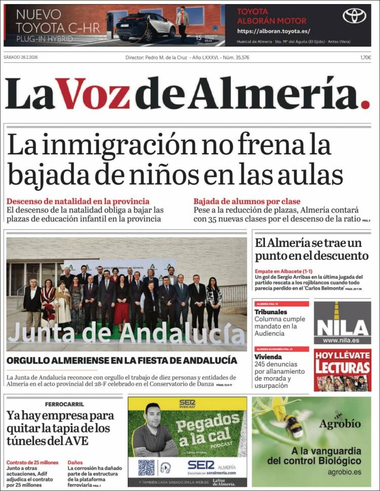 Portada de La Voz de Almería (Espa&ntilde;a)