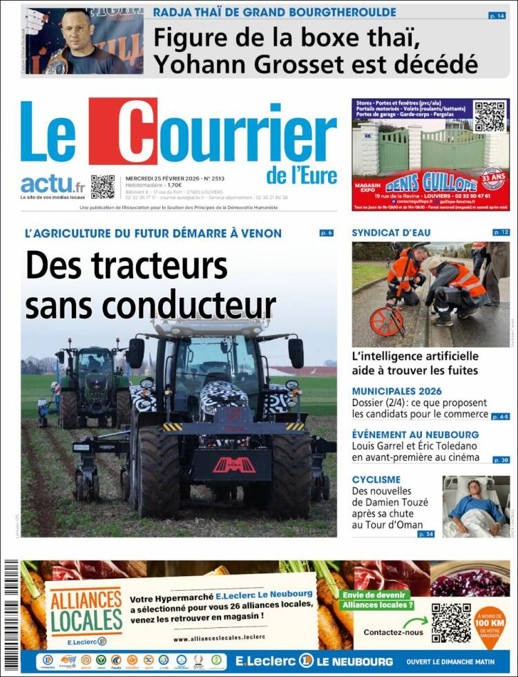 Portada de Le Courrier de l'Ouest (Francia)