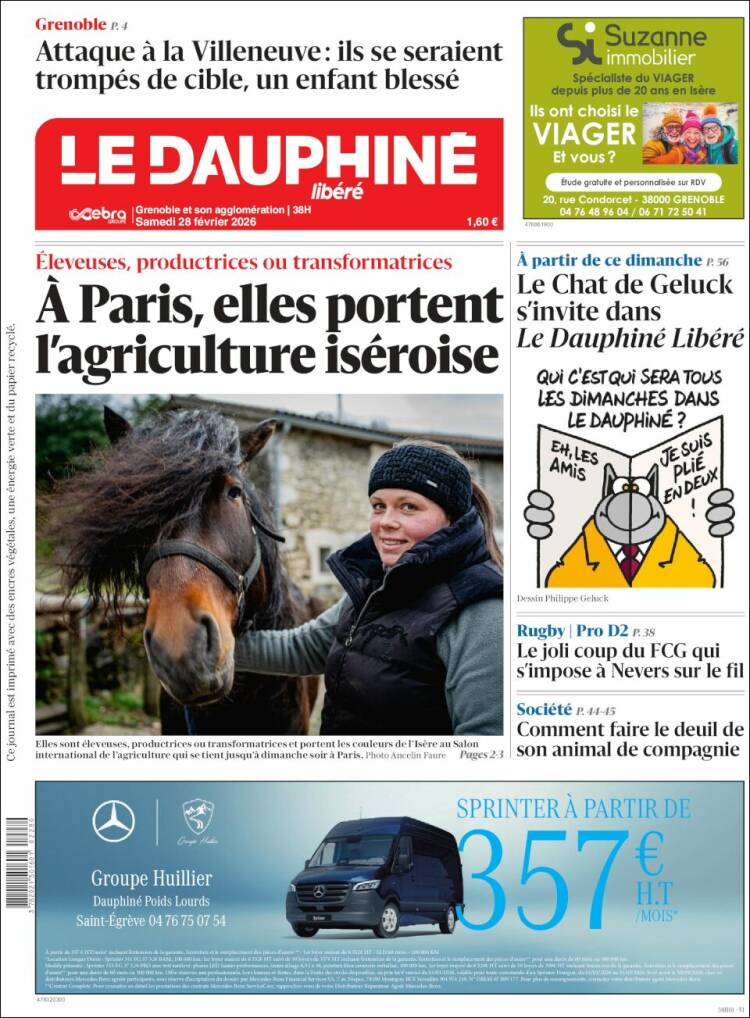 Portada de Le Dauphiné Libéré (Francia)