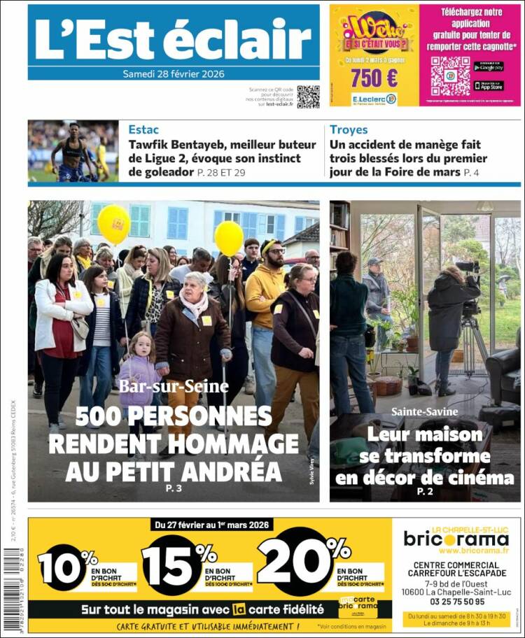 Portada de L'Est Eclair (Francia)