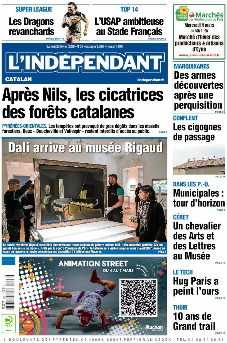 Portada de Le Indépendant (Francia)