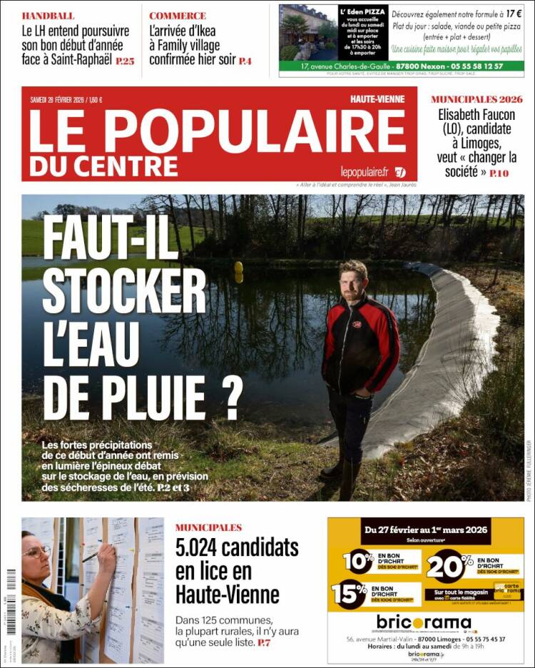 Portada de Le Populaire du Centre (Francia)