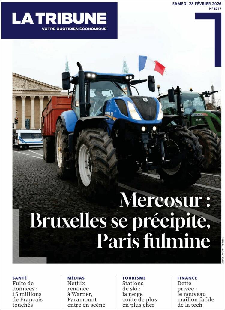 Portada de La Tribune (Francia)