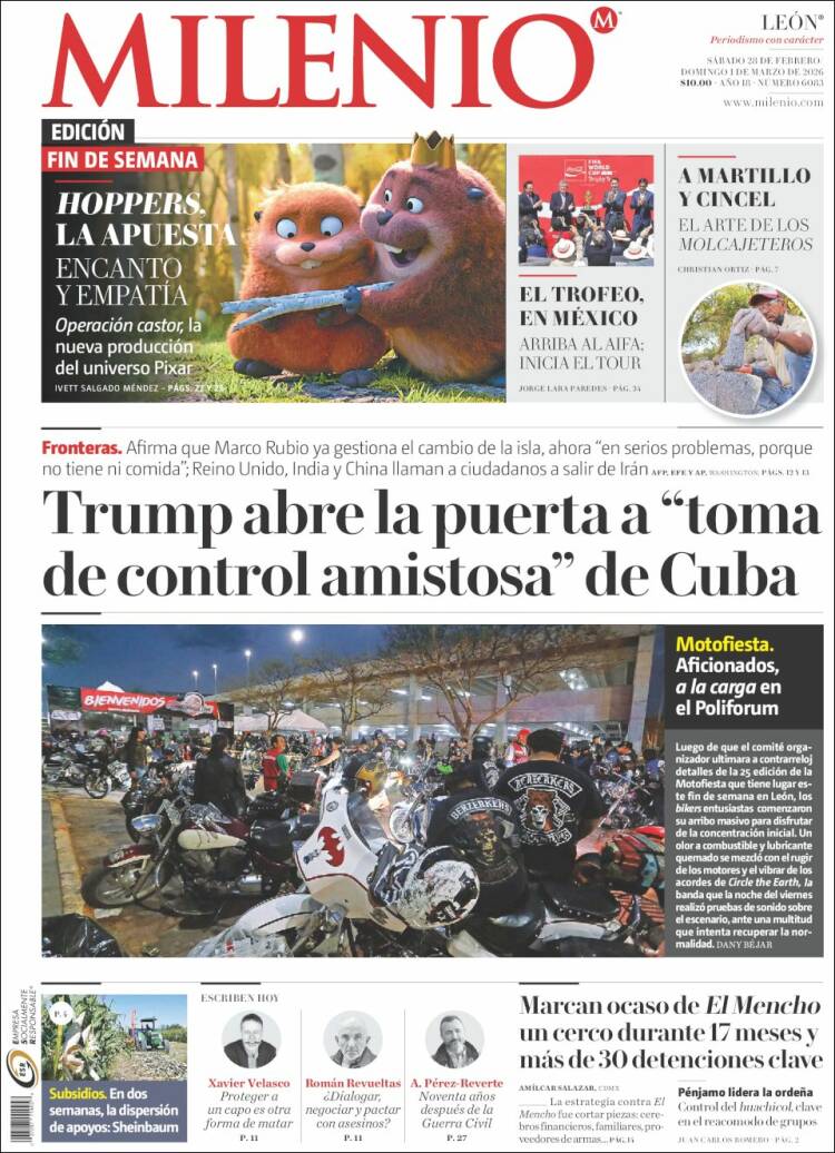 Portada de Milenio de León (M&eacute;xico)