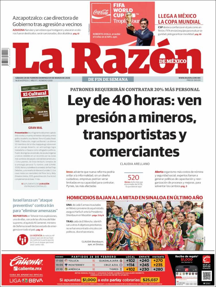 Portada de La Razón (M&eacute;xico)