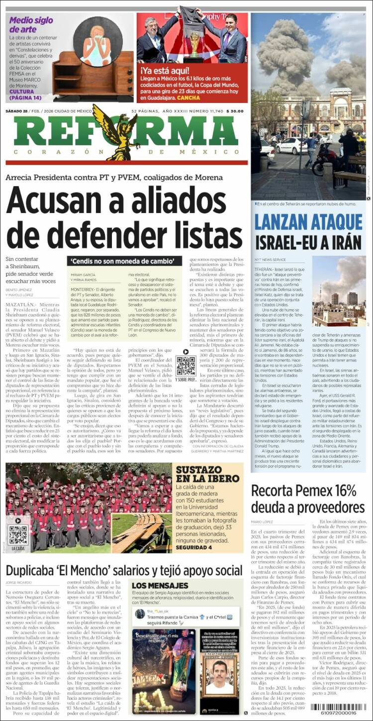 Portada de Reforma (M&eacute;xico)
