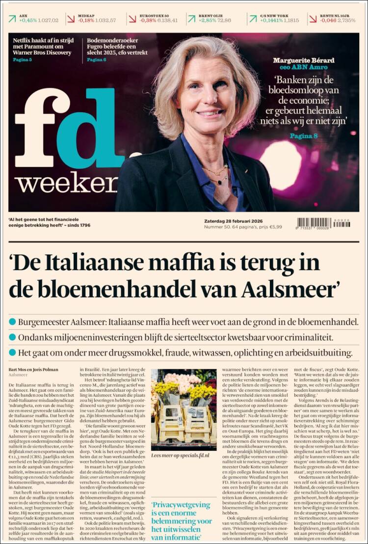 Portada de Het Financieele Dagblad (Pa&iacute;ses Bajos)