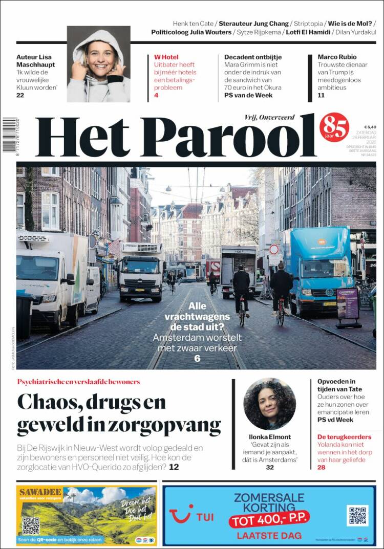 Portada de Het Parool (Pa&iacute;ses Bajos)