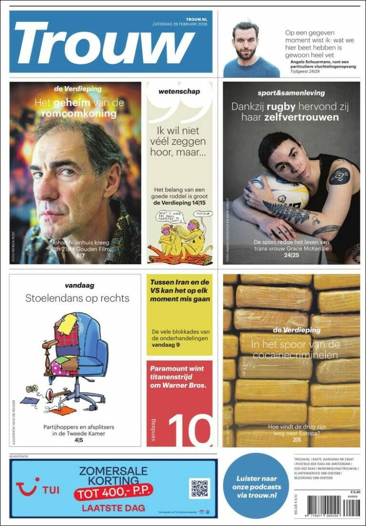 Portada de Trouw (Pa&iacute;ses Bajos)