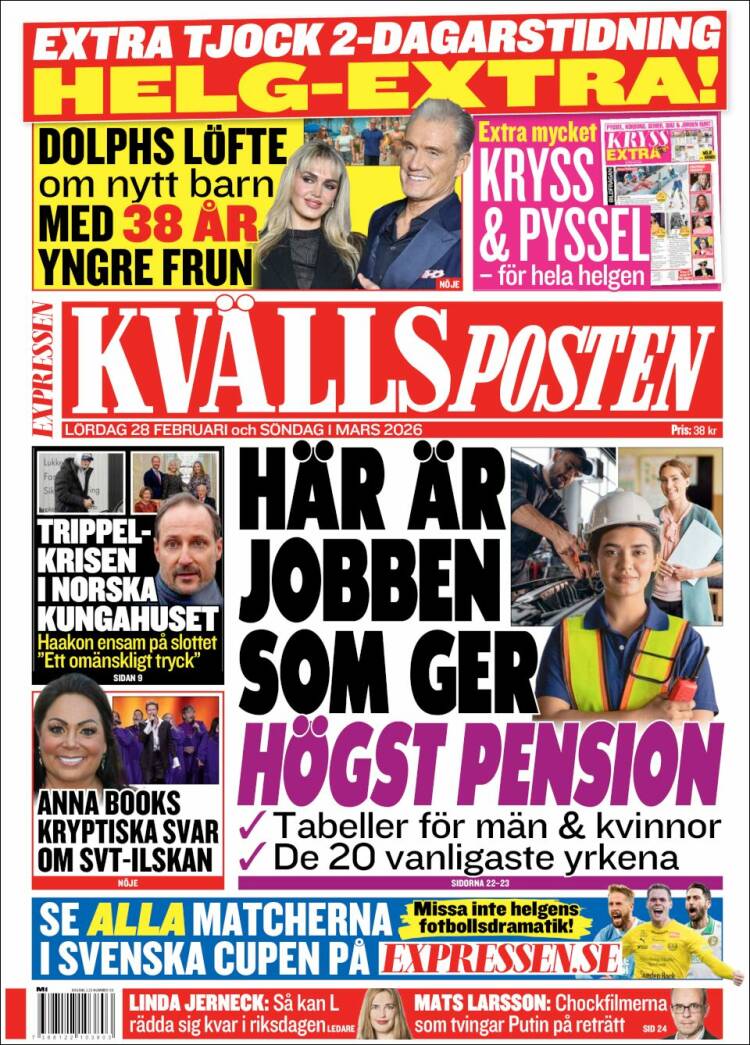Portada de Kvällsposten (Suecia)