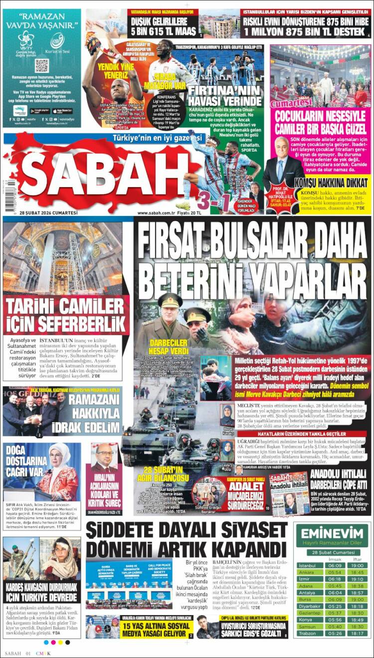 Portada de Sabah (Turqu&iacute;a)