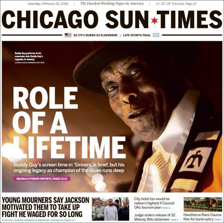Portada de Chicago Sun-Times (USA)