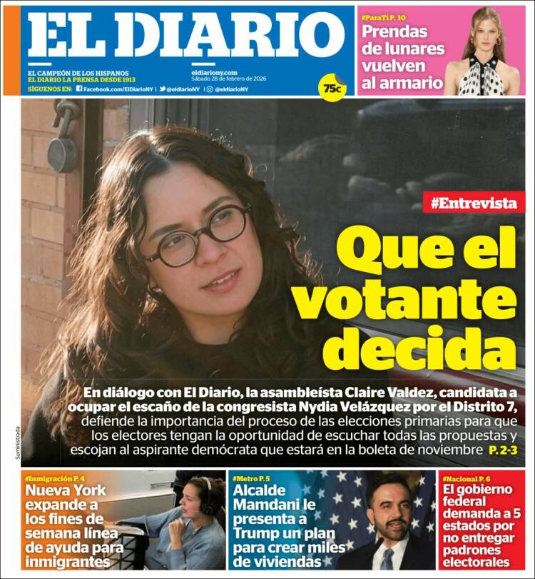 Portada de El Diario NY (USA)