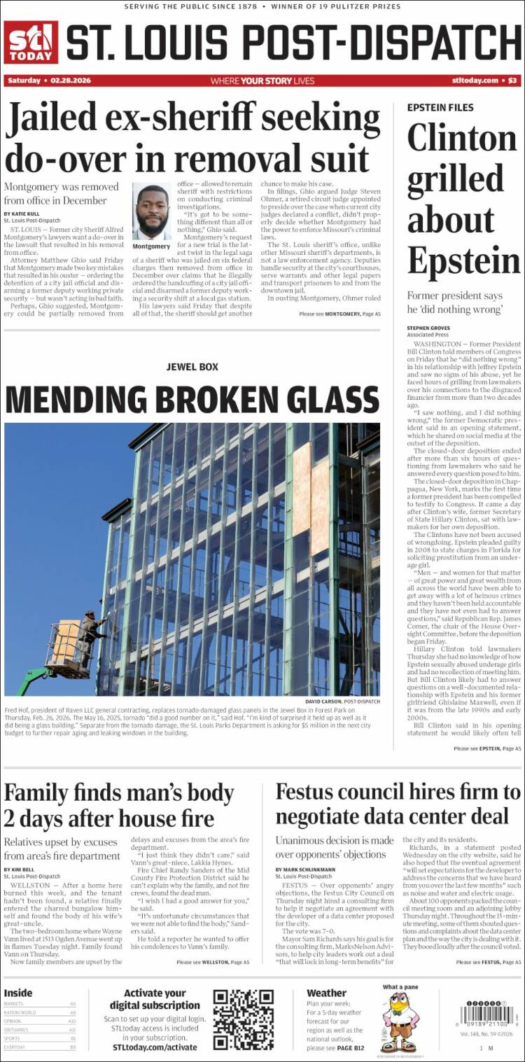 Portada de St. Louis Post-Dispatch (USA)