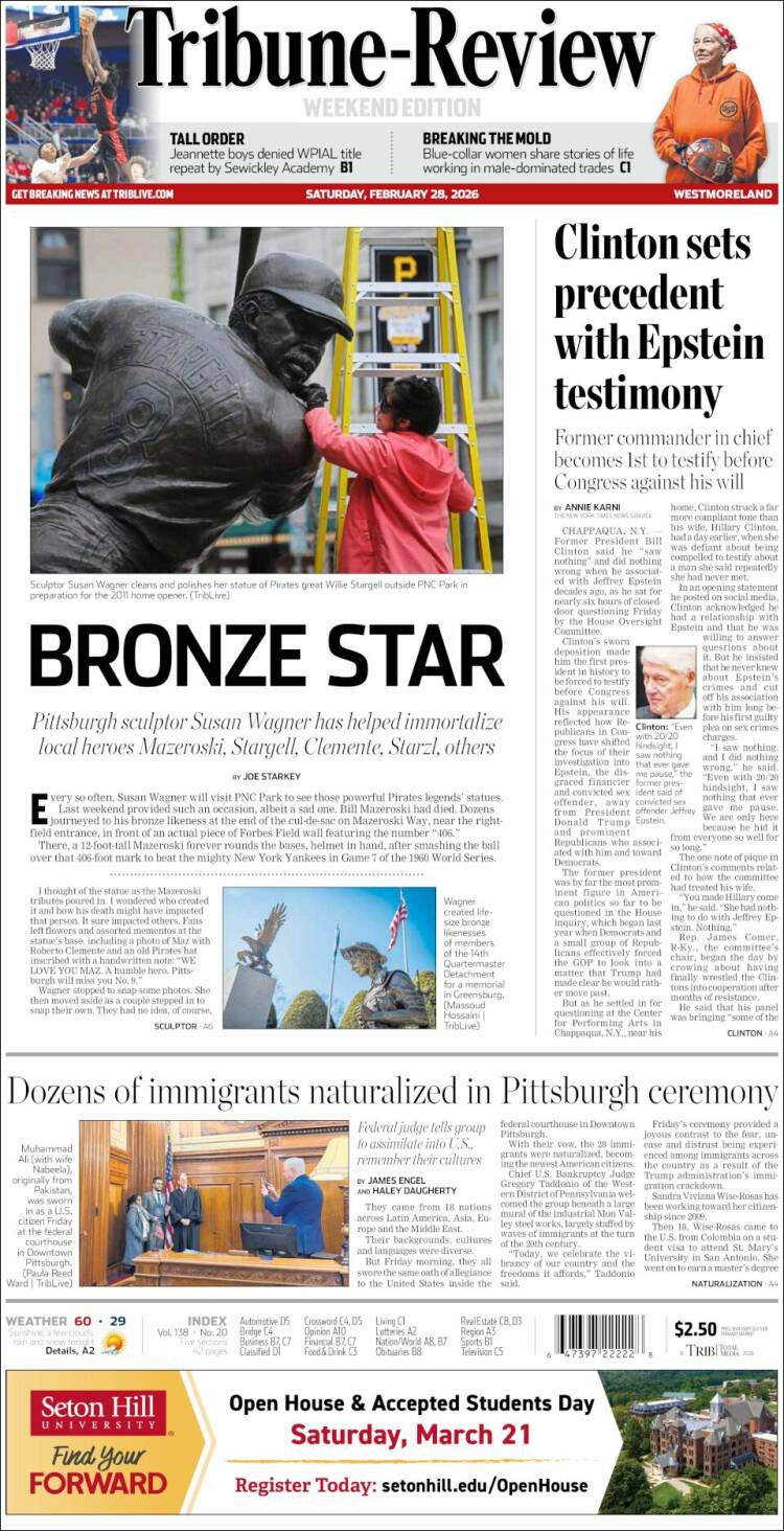 Portada de Tribune-Review (USA)