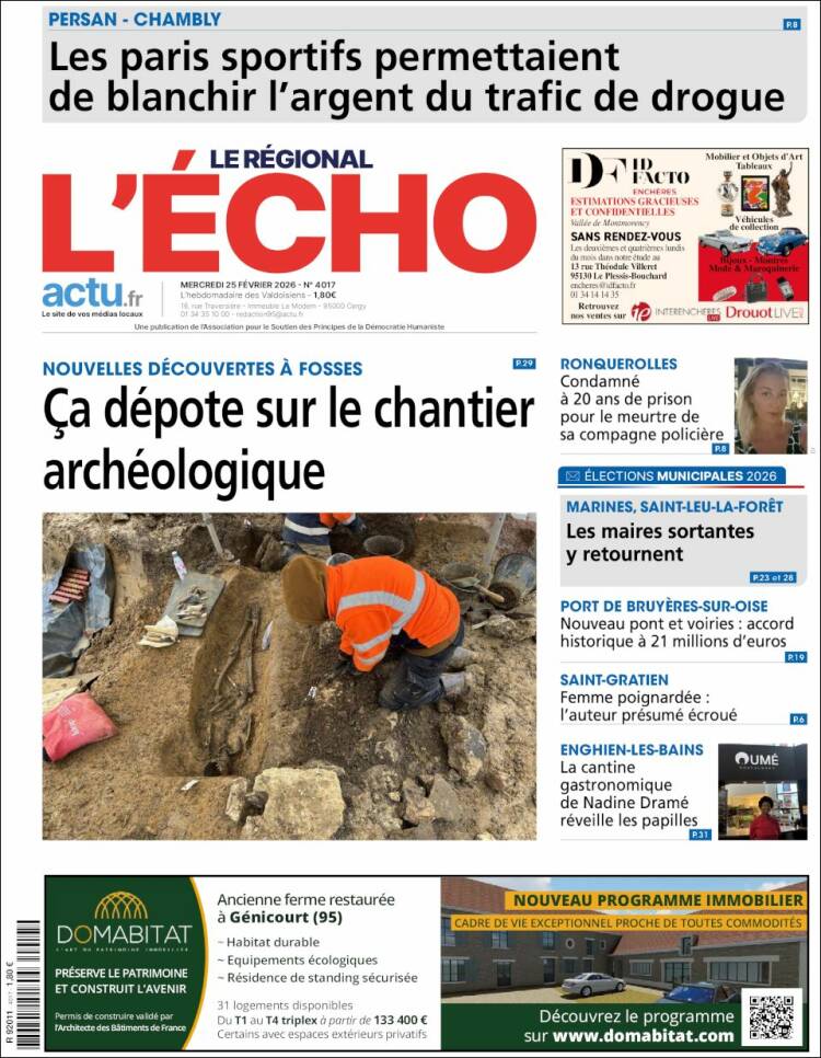 Portada de L'Echo de la Haute-Vienne (Francia)