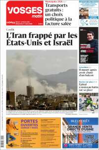Portada de Vosges Matin (Francia)